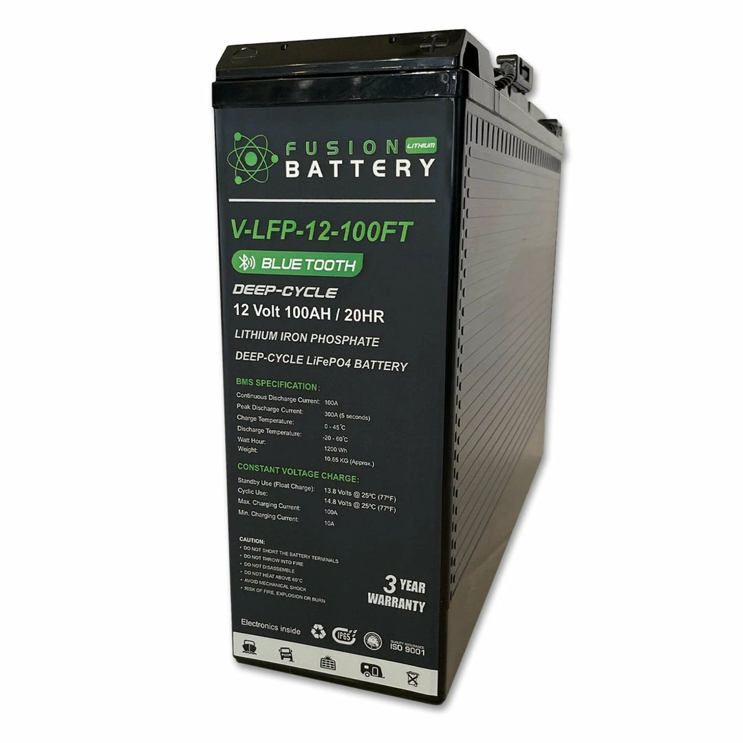 Marine Battery Co Power Fusion Slimline Deep Cycle 12V 100AH Lithium Battery