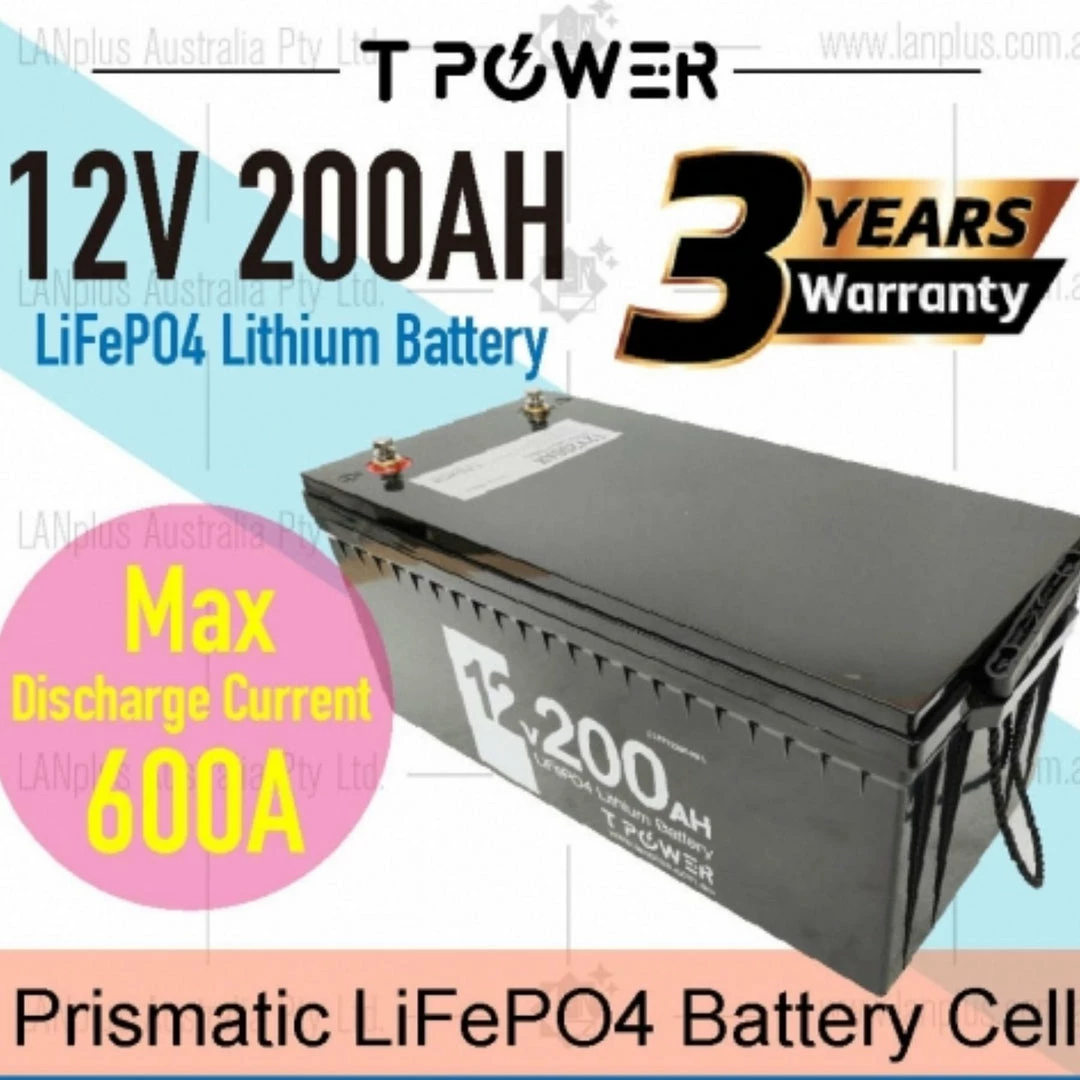 Power Lanplus 12V 200Ah Lithium LiFePO4 Battery For Camper Solar 4WD Caravan Motorhome