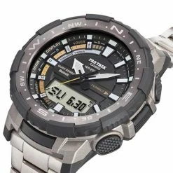 Water Sports Accessories Casio Pro Trek Angler Titanium Band Bluetooth Watch