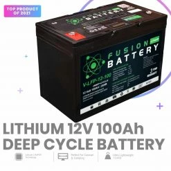 Marine Battery Co Fusion Lithium LiFePO4 Deep-Cycle Battery 12V